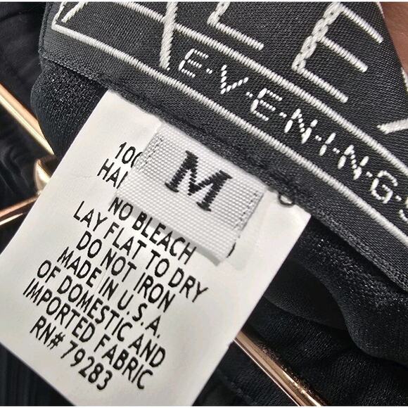 Alex Evenings Skirt Womens Medium Black Pleated Lettuce Hem Shift Ruffle - Picture 3 of 9